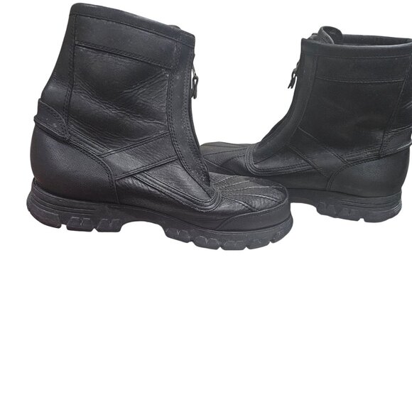 Polo Sport Ralph Lauren Mens Black Zipper Boots Size 11.1/2 M Leather & Rubber - Picture 5 of 9
